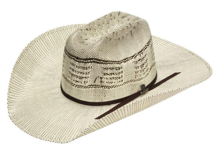 M&F Ariat Ivory Brown Mavrick Bangora Straw Hat A73190
