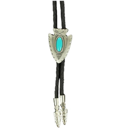 M&F Western Bolo Tie Arrowhead with Turquoise Stone 22118