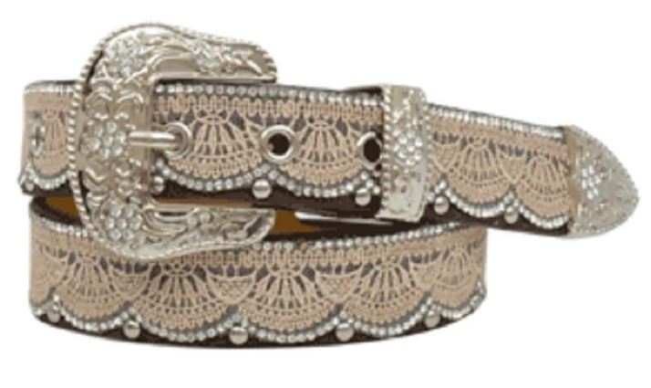 M&F Western Girls Angel Ranch Tan Lace Belt DA3652