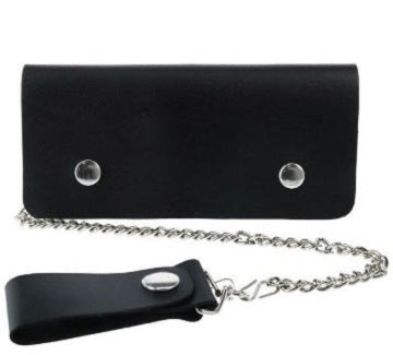 M&f Western Mens Wallet Leather Trucker Key Chain Black 06022