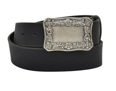 M&F Western Women's Angel Ranch Black Distressed with Floral Belt