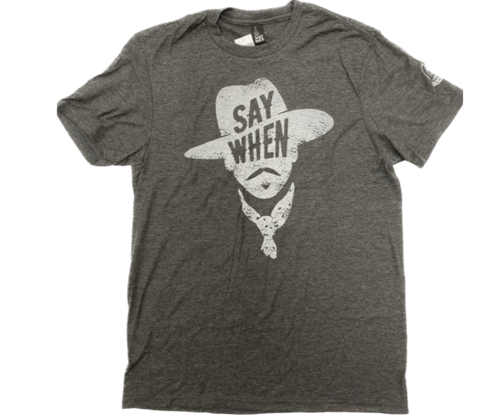 Mason Jar Charcoal Say When Unisex Graphic Tee Shirt SAYWHEN-CHAR