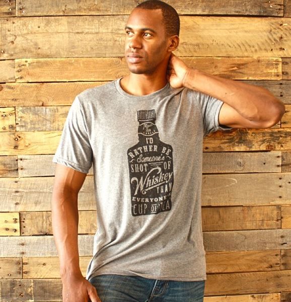 Mason Jar Grey I'd Rather Be Someone's Shot of Whiskey than Everyone's Cup of Tee Unisex T-Shirt WHISKEY-STEEL