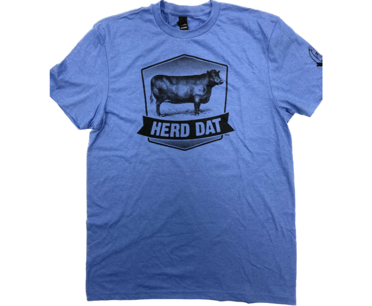 Mason Jar Label Blue Herd Dat Unisex Tee Shirt HERDDAT-BLUE