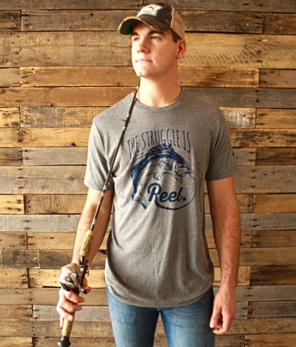 Mason Jar Vintage Steel The Struggle Is Reel T-Shirt STRGGLREEL-VS