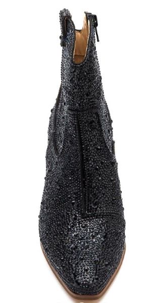 Matisse Black Harlow Womens Rhinestone Western Ankle Boots HARLOW-BLACK