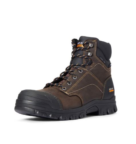 Men's Ariat Dark Brown Treadfast 6 inch Waterproof Steel Toe Work Boot 10034673