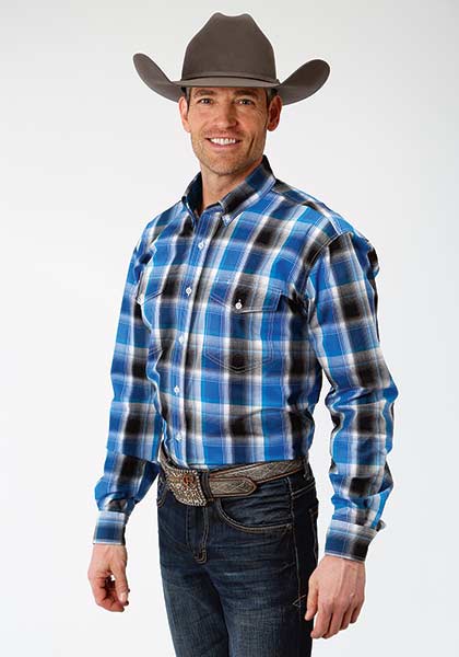 Men's Roper Plaid Button Shirt 0300103781028BU