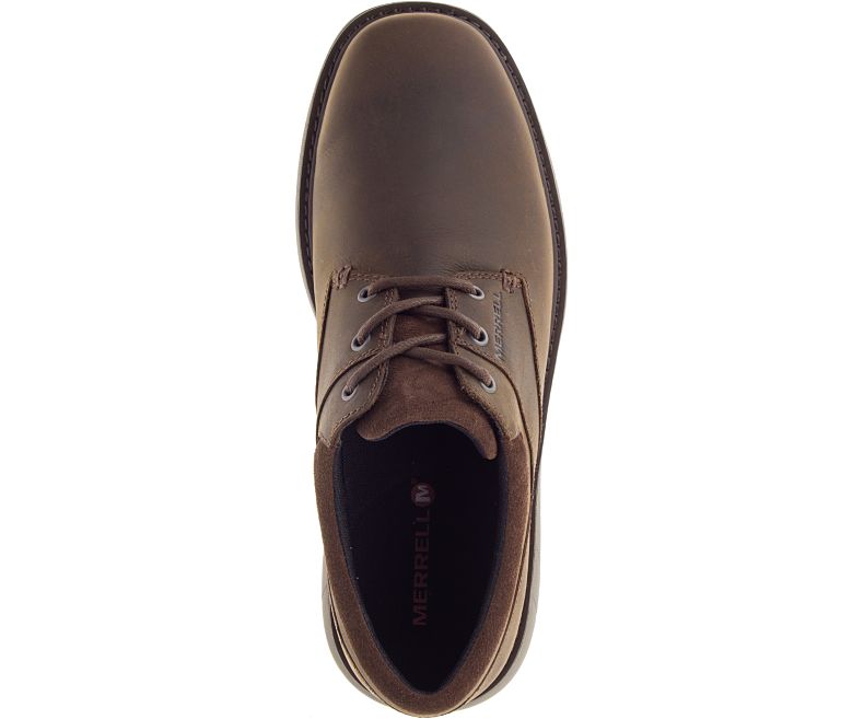 Merrell Brown World Vue Lace Leather Mens Comfort Shoes J94353