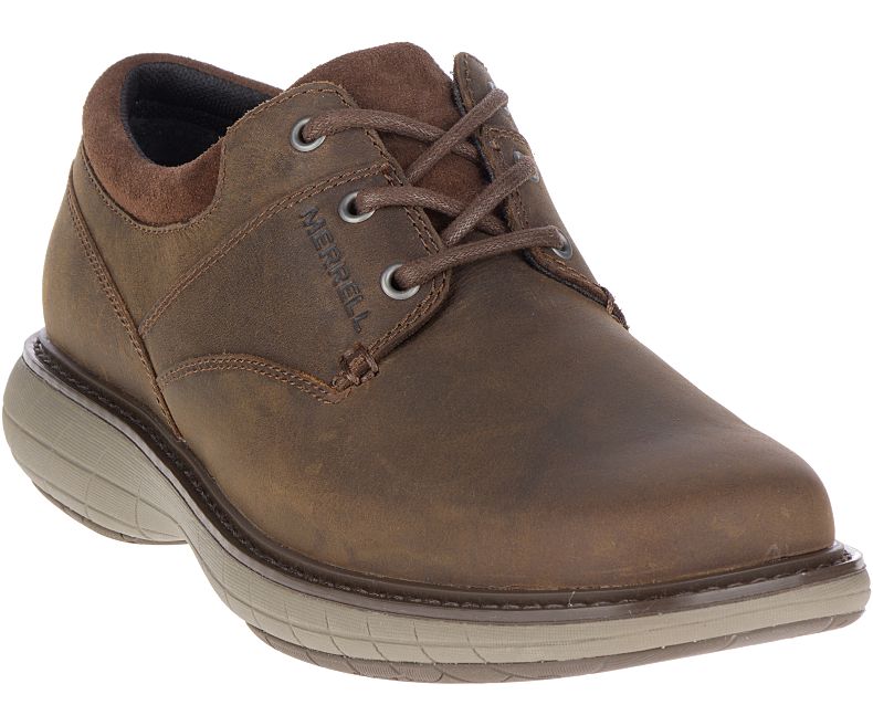Merrell Brown World Vue Lace Leather Mens Comfort Shoes J94353