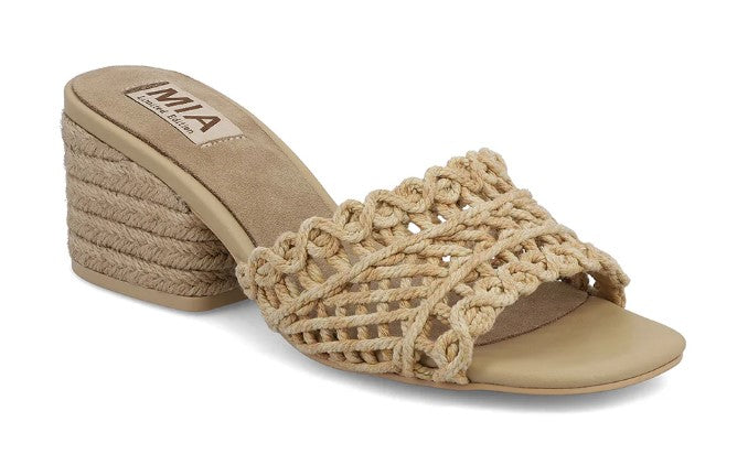 Mia Natural Wove Idella Women's Raffia Upper Slide Sandals ML35710