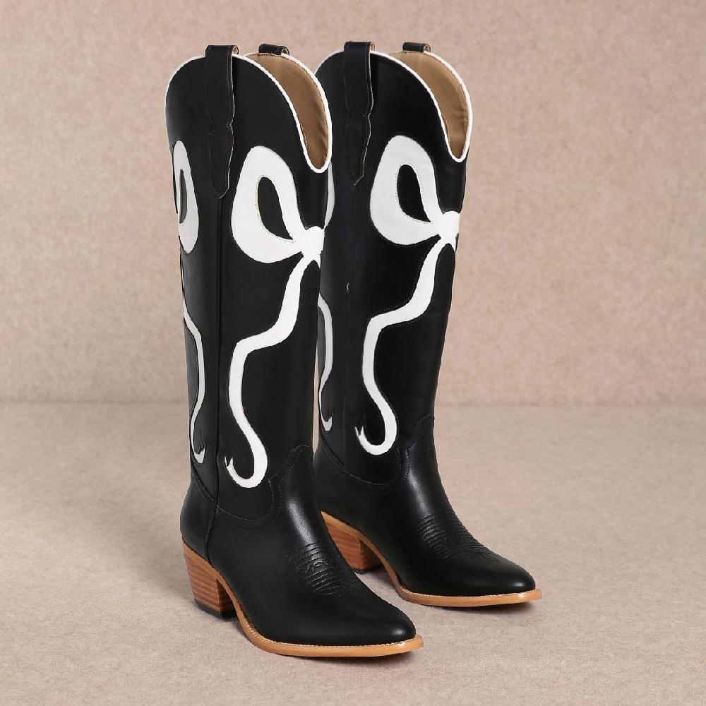MIIM Black/White Ruby Women's Western Boots RUBY-BLKWHT