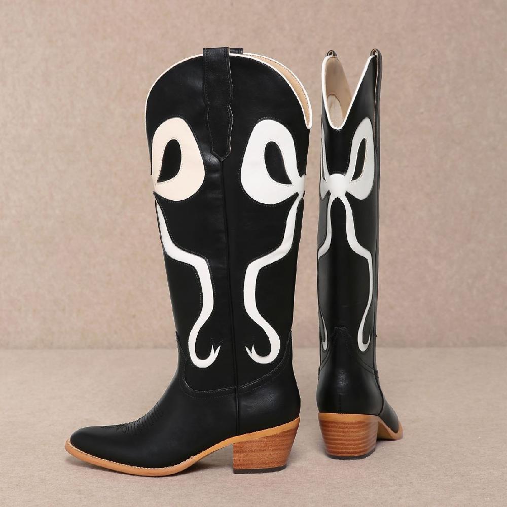 MIIM Black/White Ruby Women's Western Boots RUBY-BLKWHT