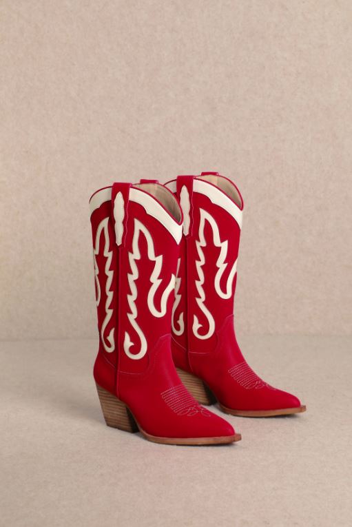 MIIM Red/White Ida Women's Mid Boots IDA-RED