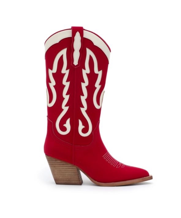 MIIM Red/White Ida Women's Mid Boots IDA-RED