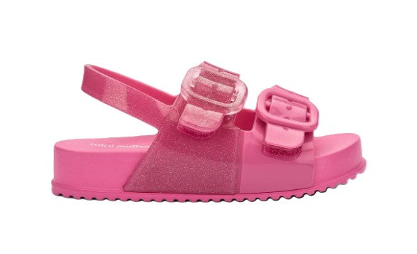 Mini Melissa Pink Glitter Cozy Toddler Sandals 35686-AR517
