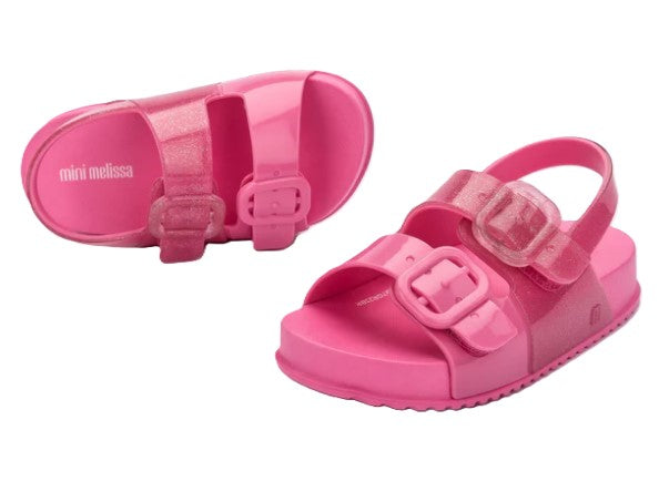 Mini Melissa Pink Glitter Cozy Toddler Sandals 35686-AR517