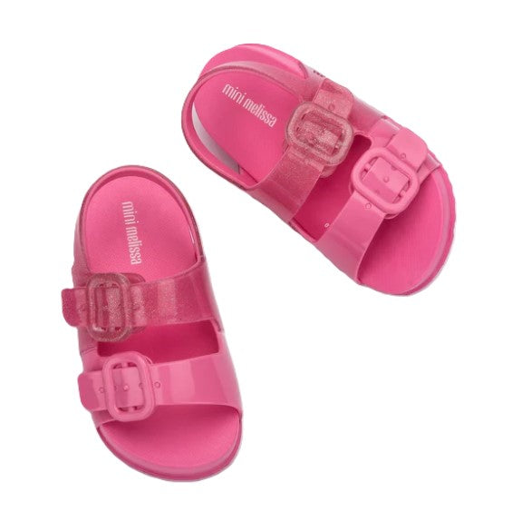 Mini Melissa Pink Glitter Cozy Toddler Sandals 35686-AR517