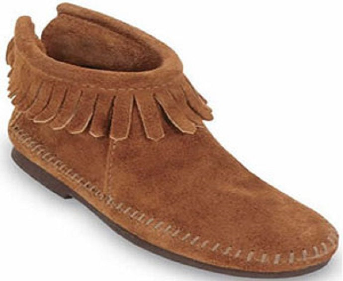 Minnetonka Zip Ankle Brown Suede Kids Boot 2282