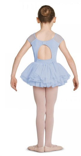 Mirella By Bloch Light Pink Girls Velvet Panel Bodice Open Bow Back Mesh Cap Sleeve Tutu Leotard M1523C