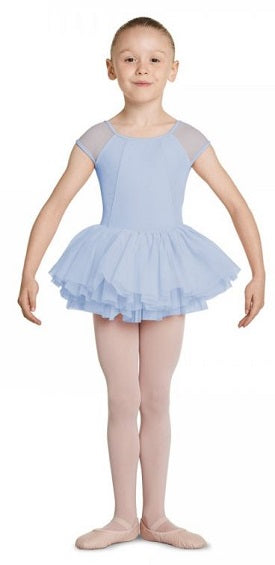 Mirella By Bloch Light Pink Girls Velvet Panel Bodice Open Bow Back Mesh Cap Sleeve Tutu Leotard M1523C