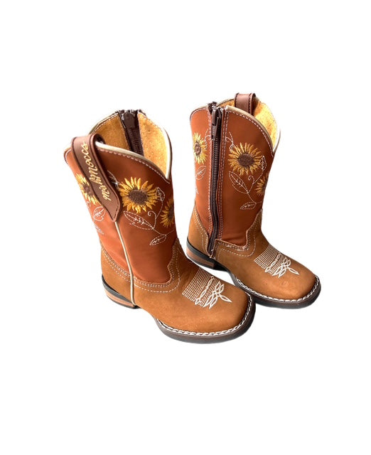 Mishmoccs Sunflower Little Kid Wide Square Toe Boots SUNFLOWERBOOT