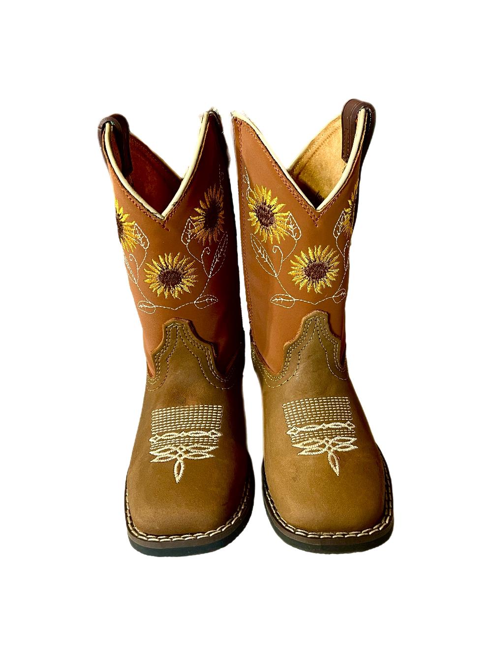 Mishmoccs Sunflower Little Kid Wide Square Toe Boots SUNFLOWERBOOT