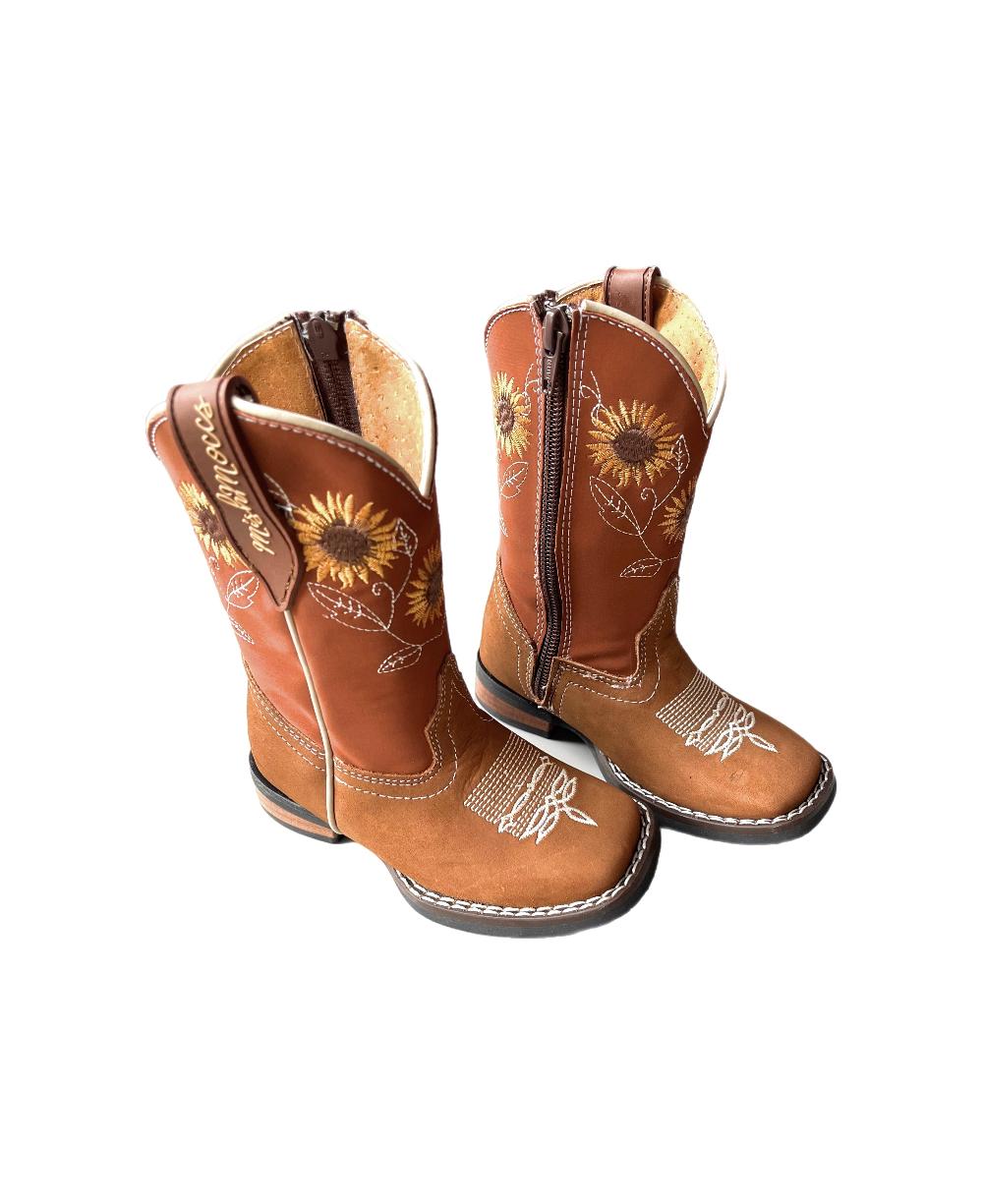 Mishmoccs Sunflower Little Kid Wide Square Toe Boots SUNFLOWERBOOT