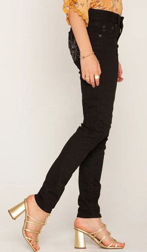 Miss Me Black Living In Paradise WOmens Skinny Jeans M3439S