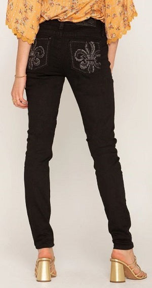 Miss Me Black Living In Paradise WOmens Skinny Jeans M3439S