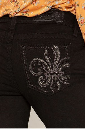 Miss Me Black Living In Paradise WOmens Skinny Jeans M3439S