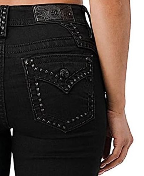 Miss Me Black Women's Jeans with Faux Flap Pockets M5014B362