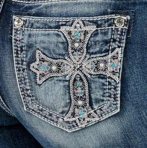 Miss Me Dark Wash Embroidered Cross Pocket Womens Skinny Jeans M3819S