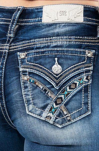 Miss Me Dark Wash Mid Rise Bootcut 32 inch Inseam Women's Jeans M3444B75V