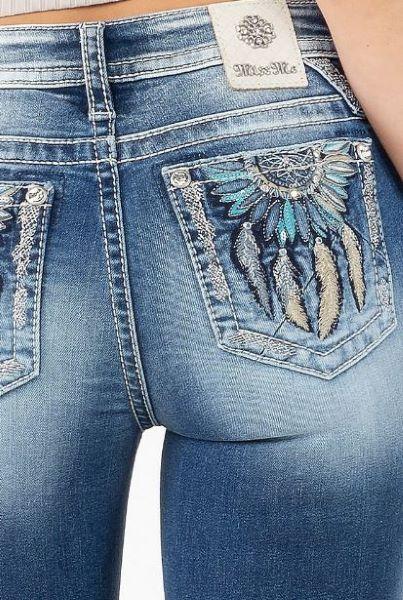Miss Me Dream Catcher Feather Boot Cut Womens Jeans M3871B