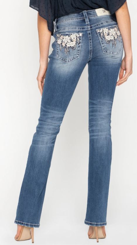 Miss Me Floral Passion Slim Bootcut Jeans M3524SB