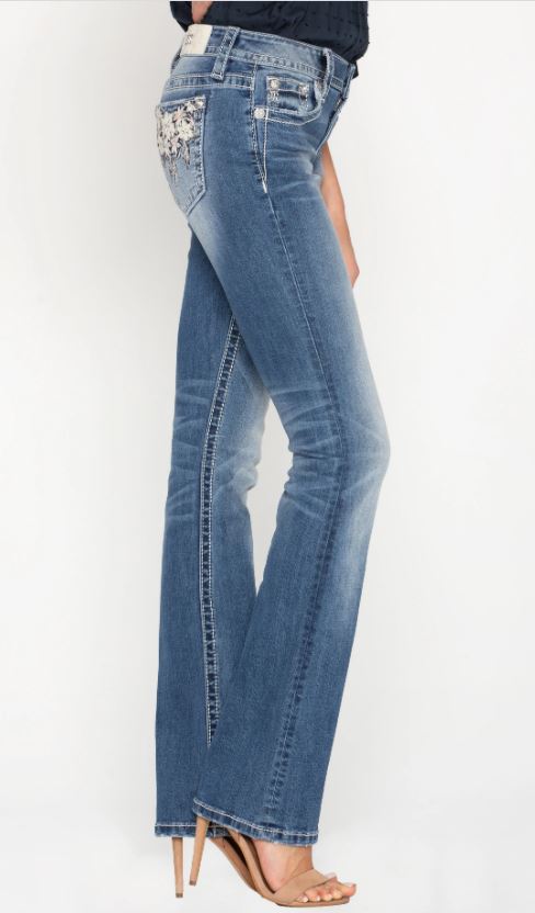Miss Me Floral Passion Slim Bootcut Jeans M3524SB