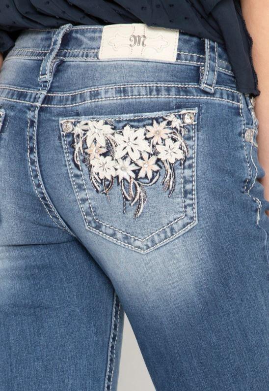 Miss Me Floral Passion Slim Bootcut Jeans M3524SB