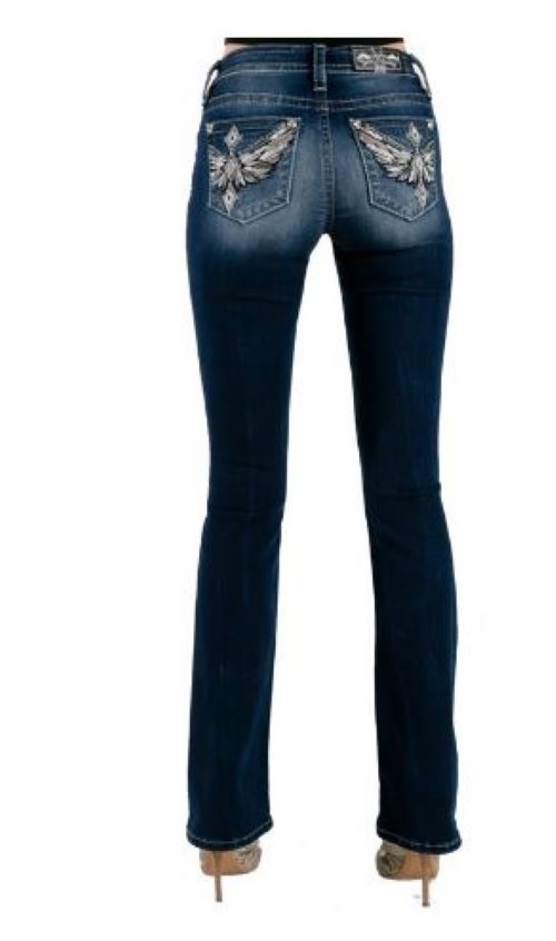 Miss Me Fluer Totem Chloe Mid Rise Boot Cut Womens Jeans M3811B