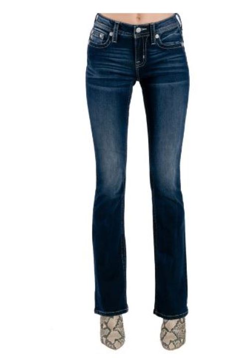 Miss Me Fluer Totem Chloe Mid Rise Boot Cut Womens Jeans M3811B