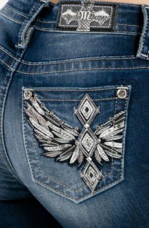 Miss Me Fluer Totem Chloe Mid Rise Boot Cut Womens Jeans M3811B