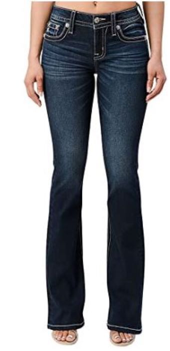 Miss Me Leopard Leather Wing Flap Pocket Womens Jeans M5082B108