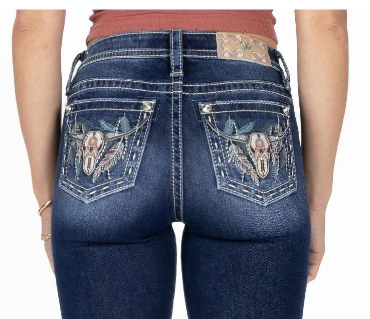 Miss Me Mauve Longhorn Womens Bootcut Jeans M9201BV