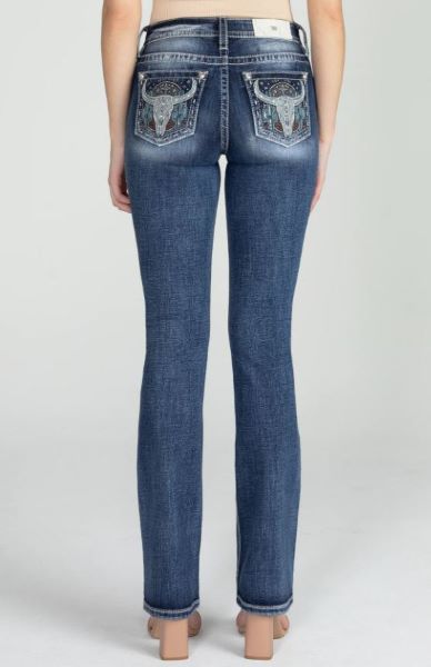 Miss Me Medium Wash Midnight Desert Longhorn Women's Bootcut Denim Jeans M3165B