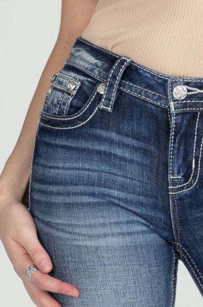 Miss Me Medium Wash Midnight Desert Longhorn Women's Bootcut Denim Jeans M3165B