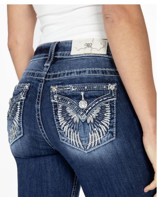 Miss Me Raised Silver Wings Womens Bootcut Jeans M5082B145V