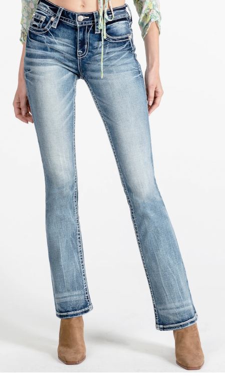 Miss Me Sparkled Wing Bootcut Jeans M5082B106