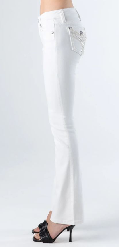 Miss Me White Crossed Lines Womens Denim Jeans M3444B86S