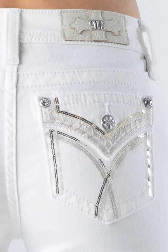 Miss Me White Crossed Lines Womens Denim Jeans M3444B86S