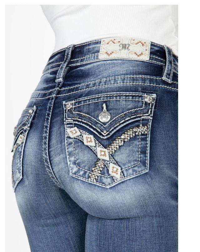Miss Me Woven Cross Stitch Womens Bootcut Jeans M3444B102V